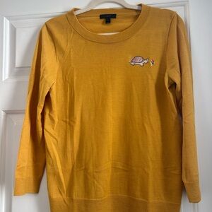 J.Crew Yellow Sweater with Turtle Embroidery